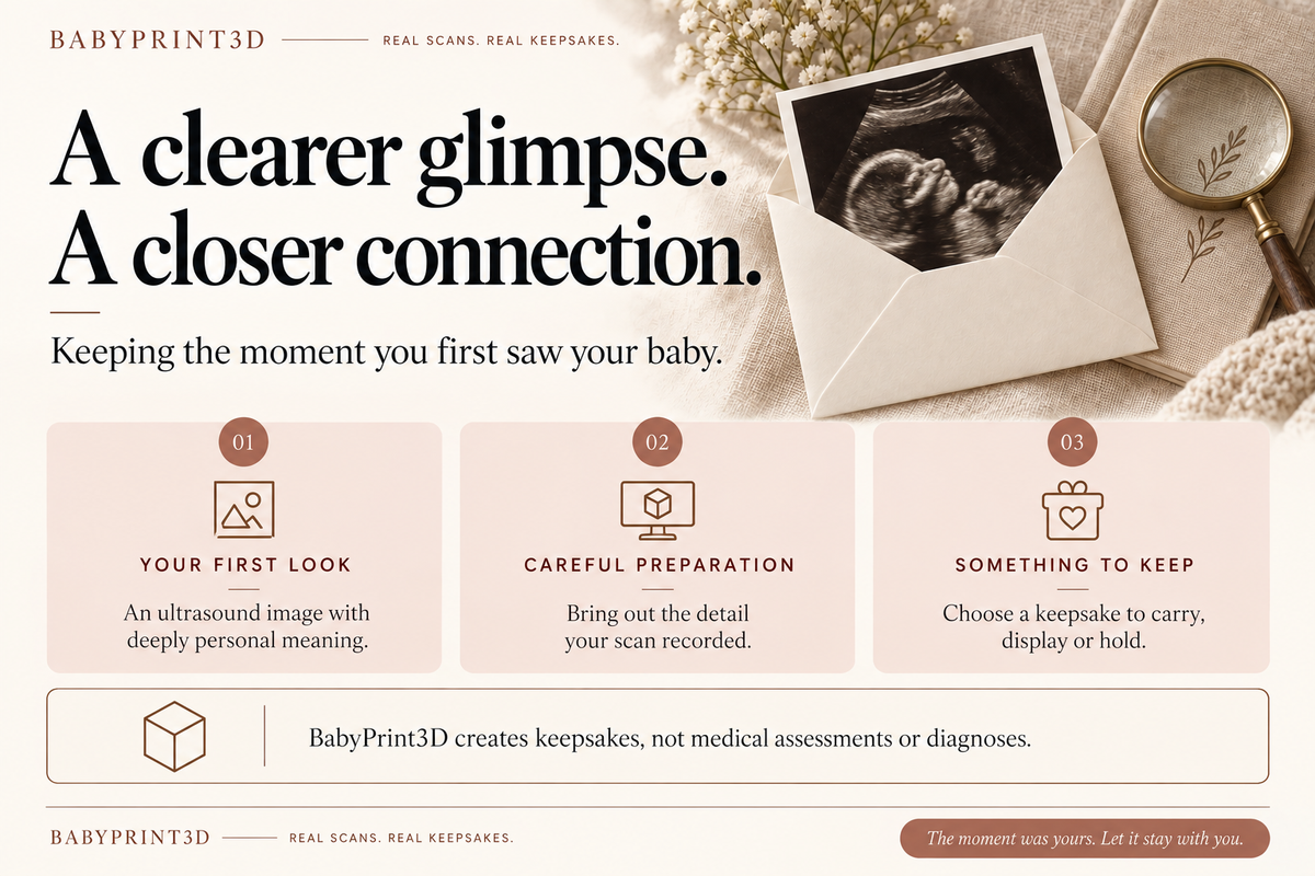 A clearer glimpse and closer connection: preserving an ultrasound memory through careful preparation and personalized keepsakes.